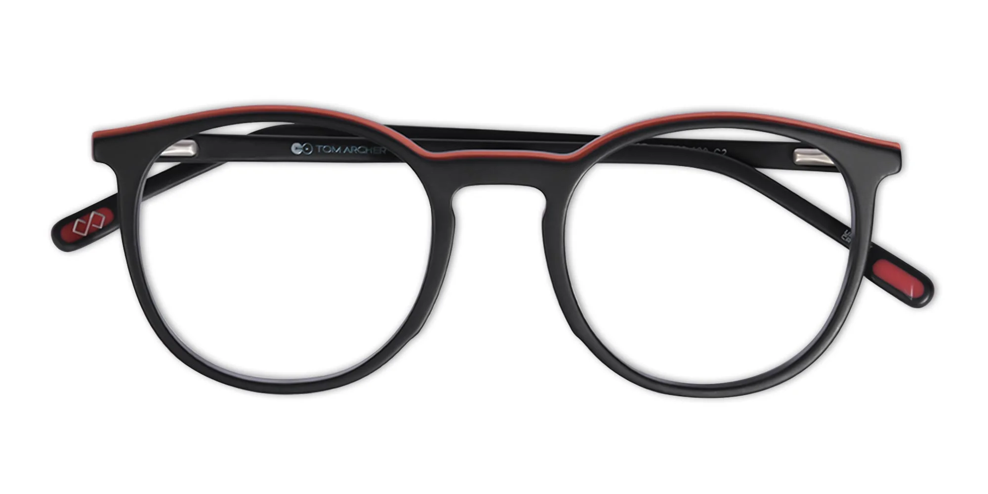 Matte Black Round Acetate Frame Glasses -6