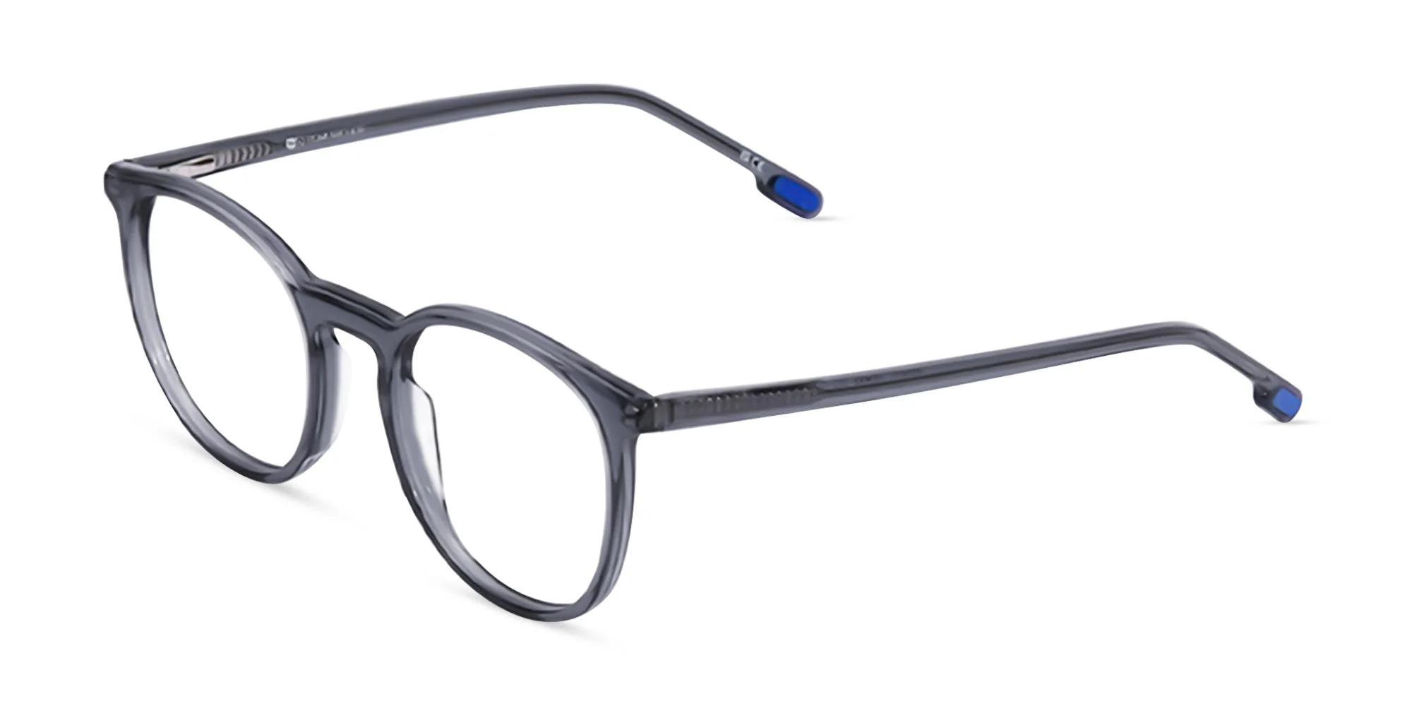 Crystal Charcoal Grey Round Frame Glasses -3 Crystal Charcoal Grey Round Frame Glasses -3