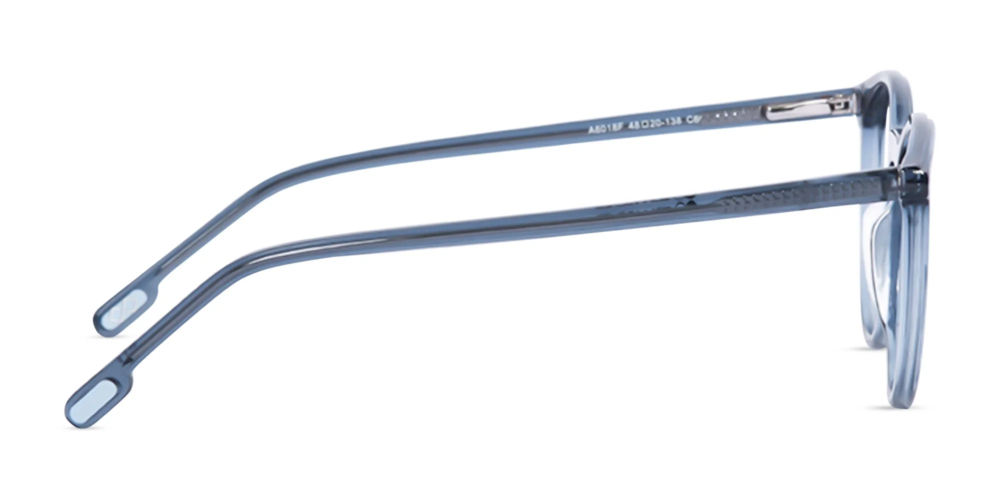 Crystal Denim Blue Round Eyeglasses-4