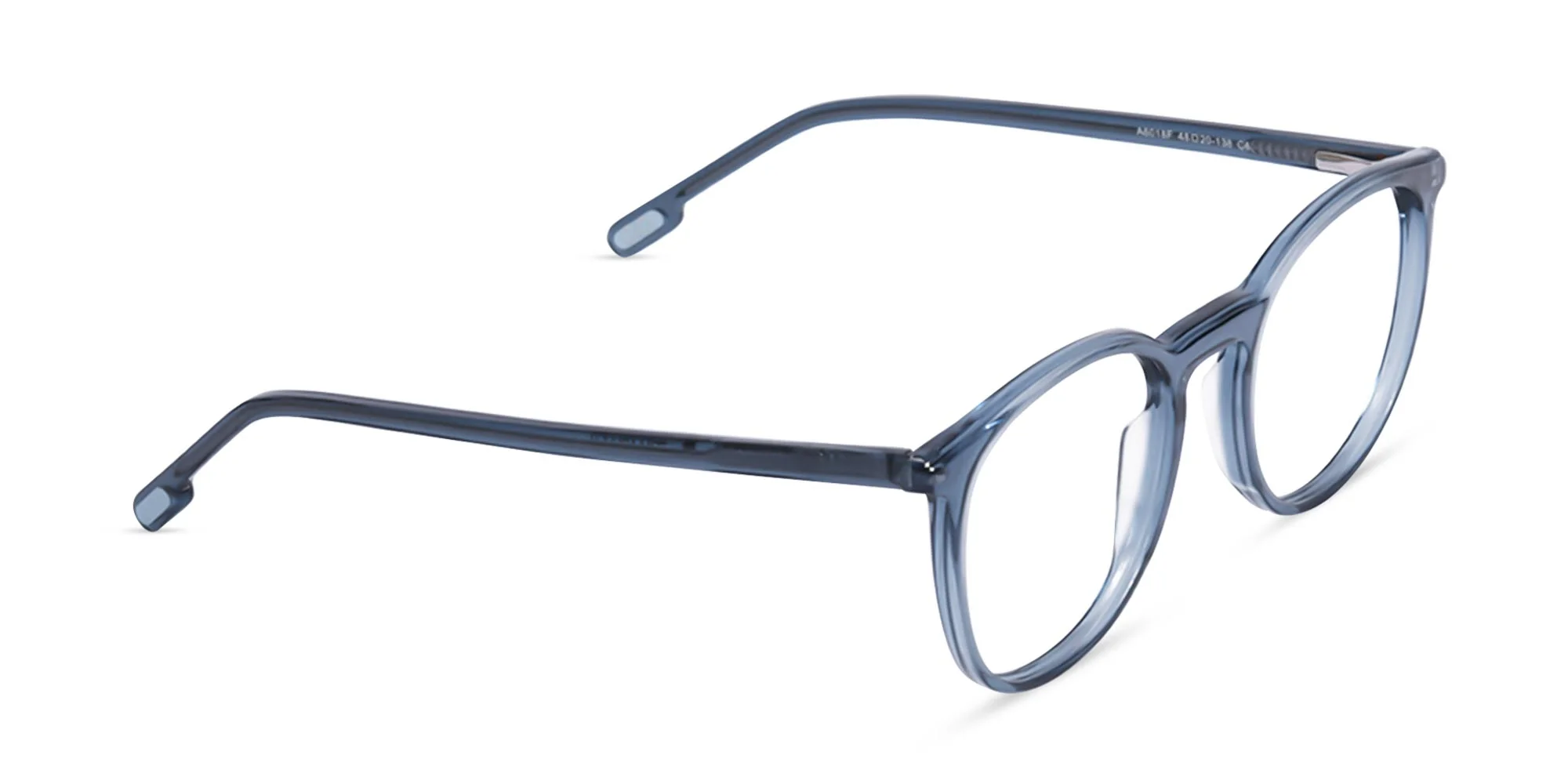 Crystal Denim Blue Round Eyeglasses-2