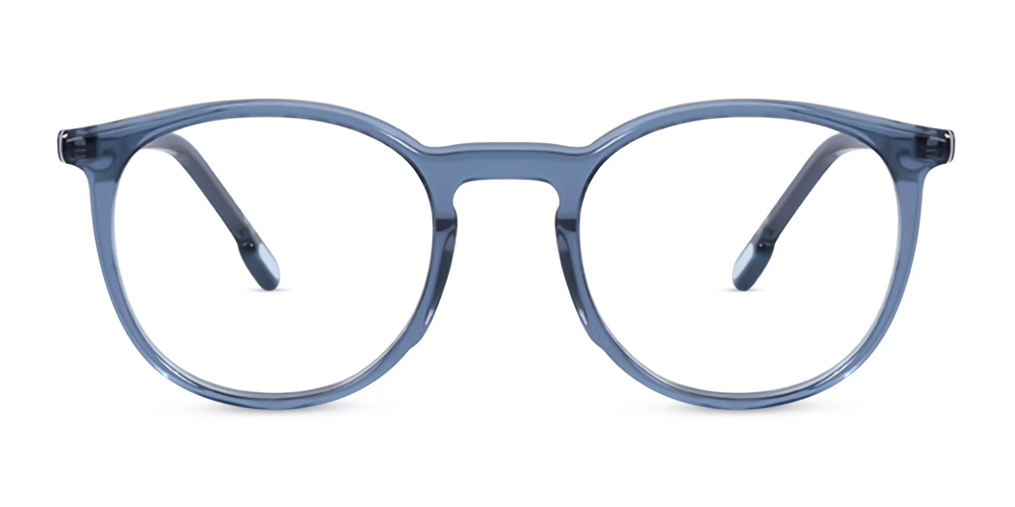 Crystal Denim Blue Round Eyeglasses-1