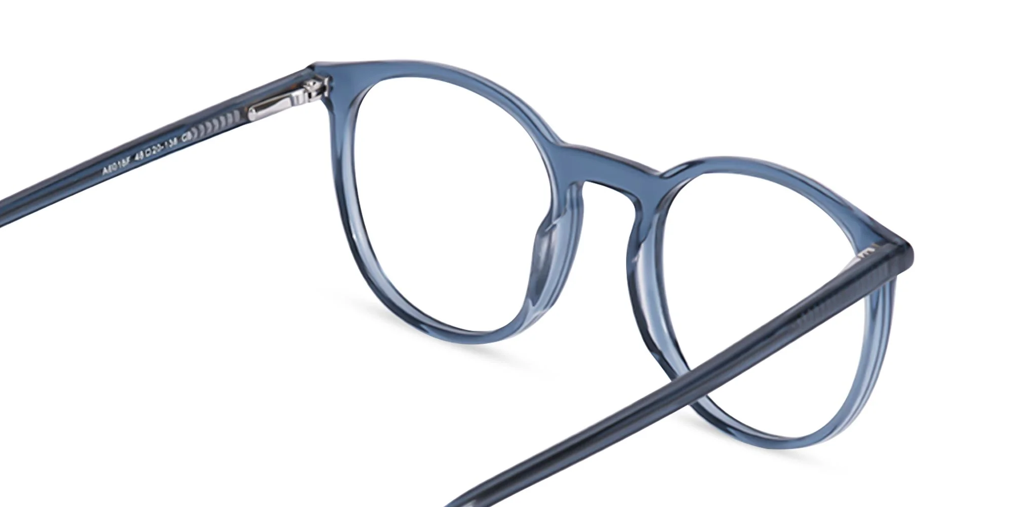 Crystal Denim Blue Round Eyeglasses-5