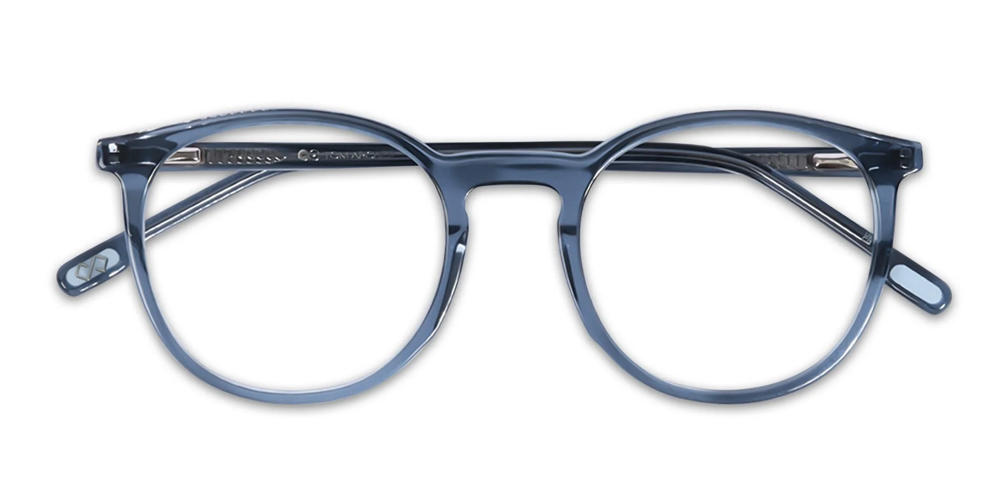 Crystal Denim Blue Round Eyeglasses-6
