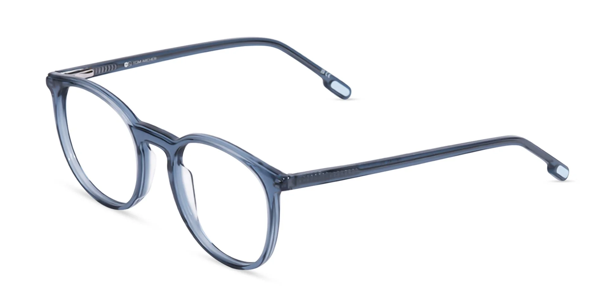Crystal Denim Blue Round Eyeglasses-3