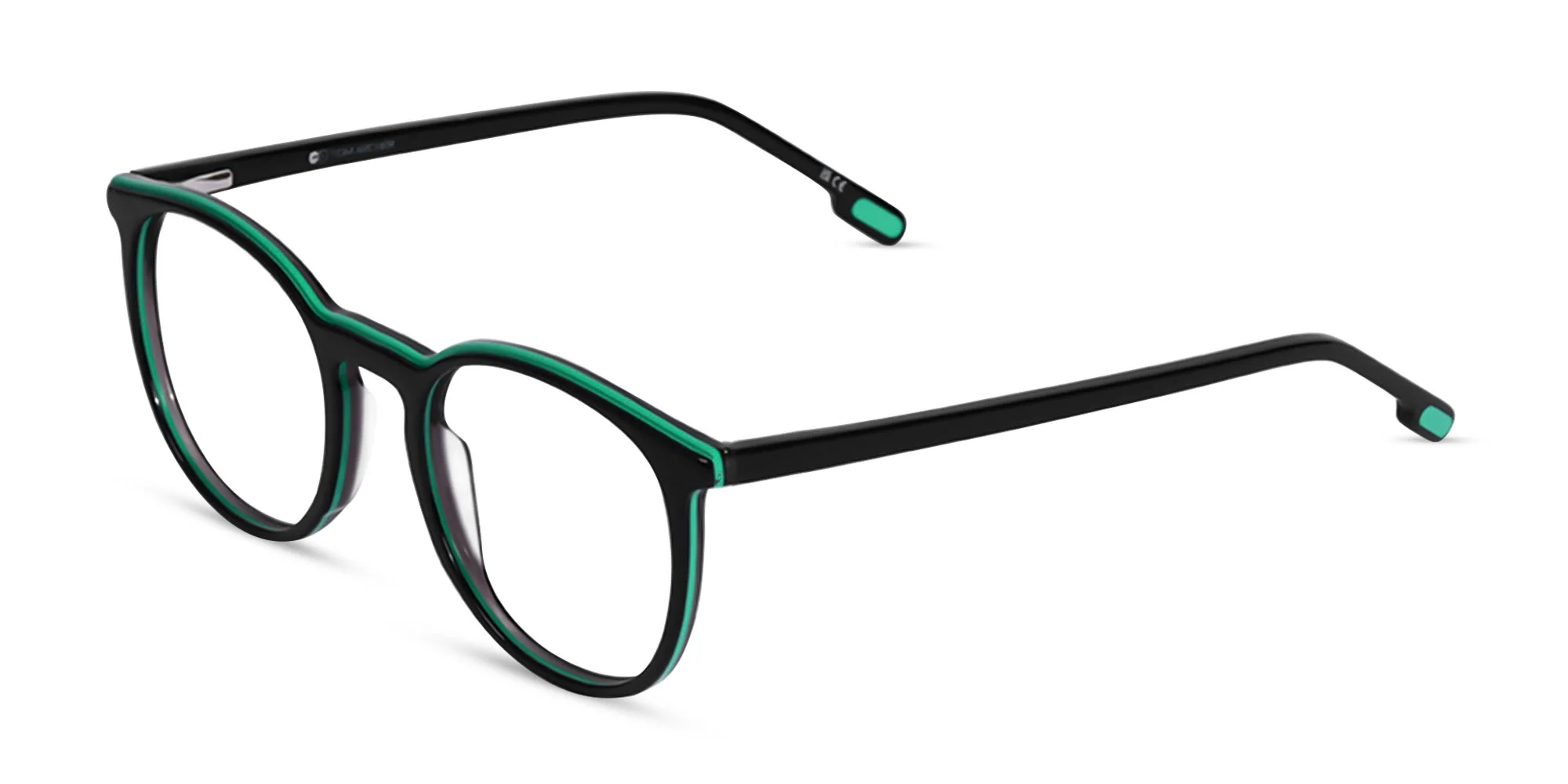 Black Full Rim Round Acetate Eyeglasses-3
