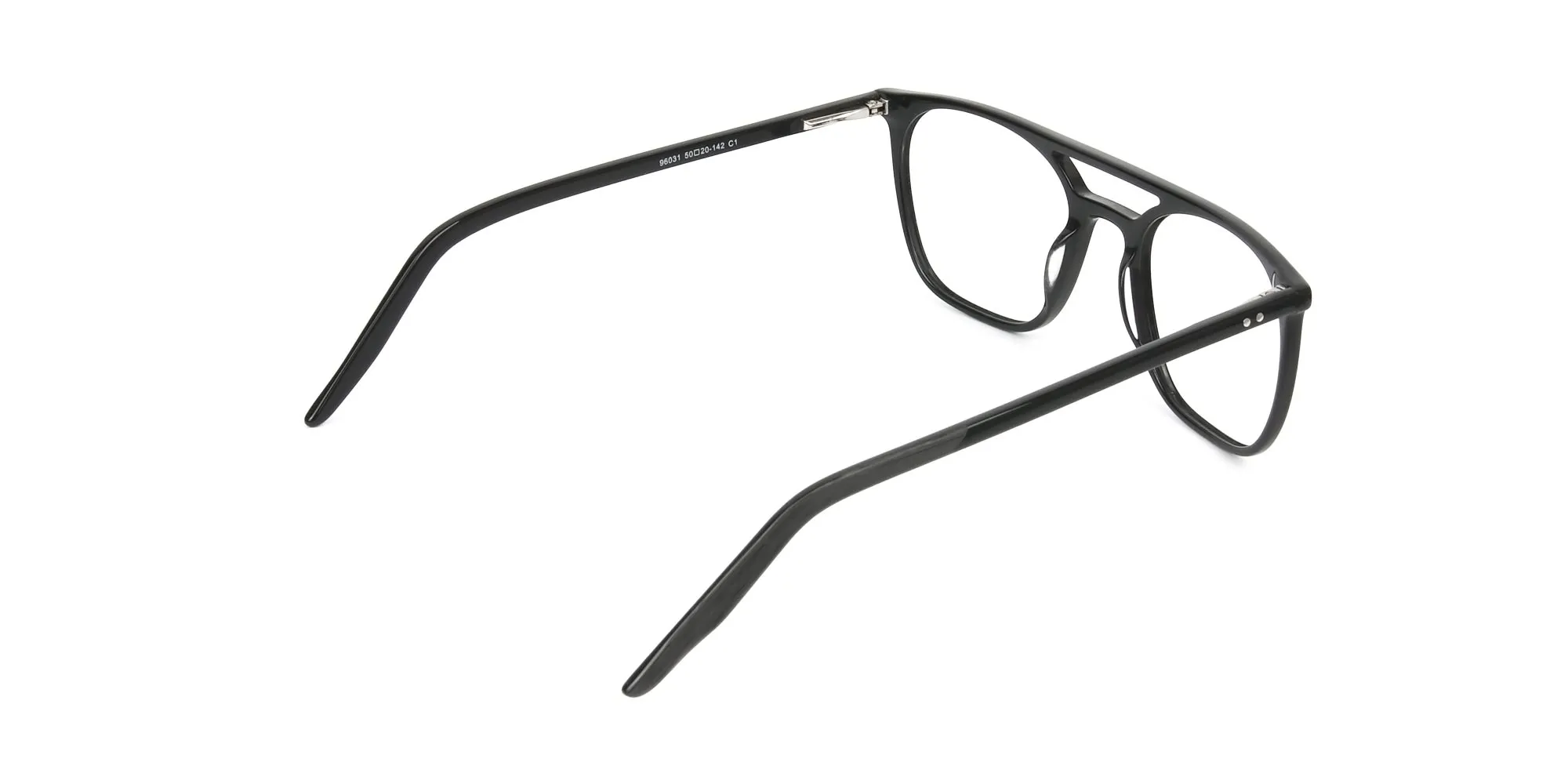 Black Pilot Spectacles in Acetate - 2