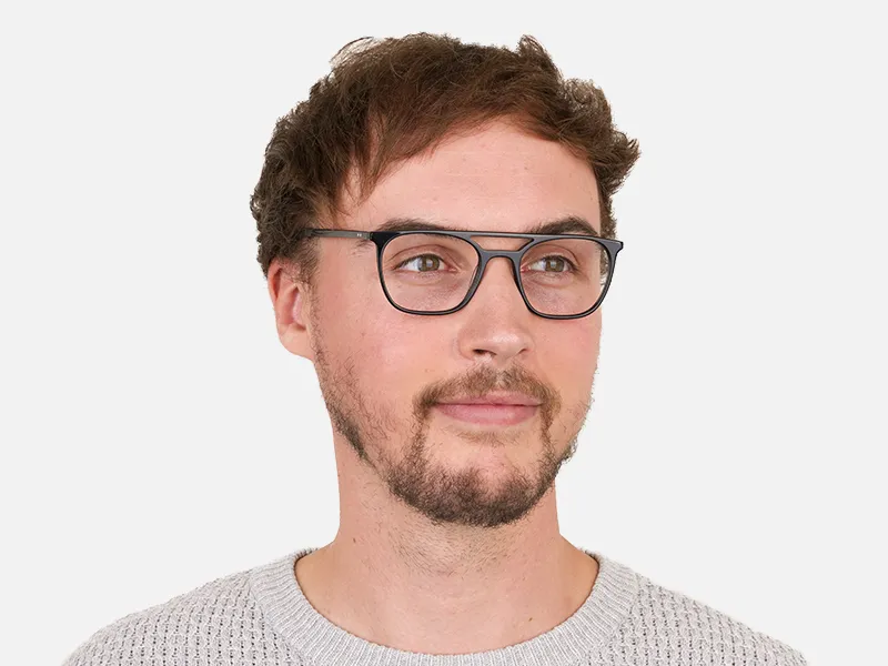 Black Pilot Spectacles in Acetate - 2