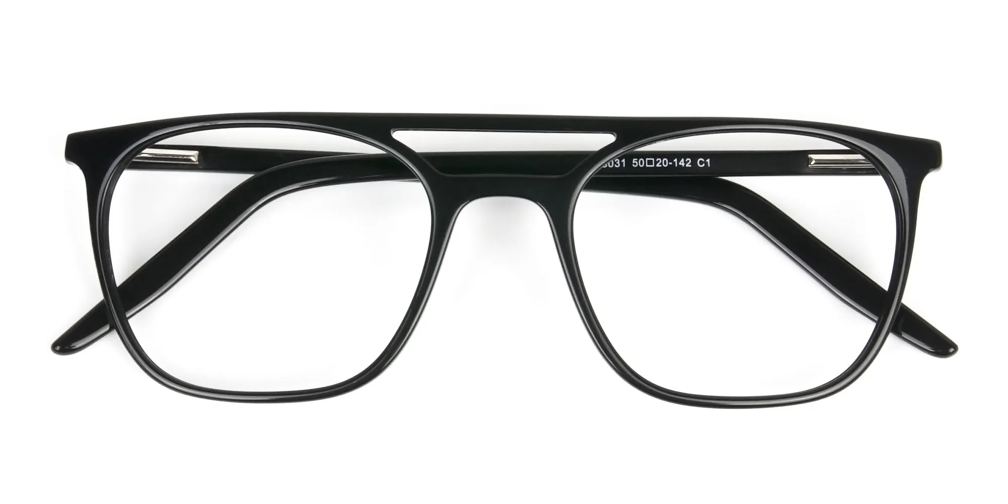 Black Pilot Spectacles in Acetate - 2