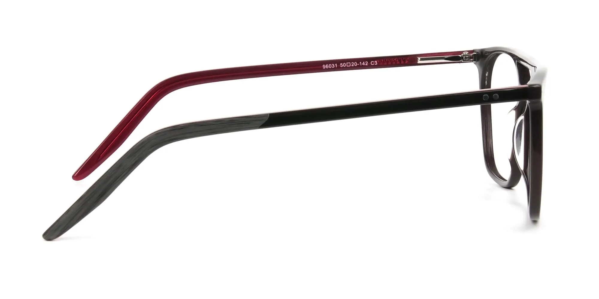 Dark Brown & Red Pilot Spectacles - 2