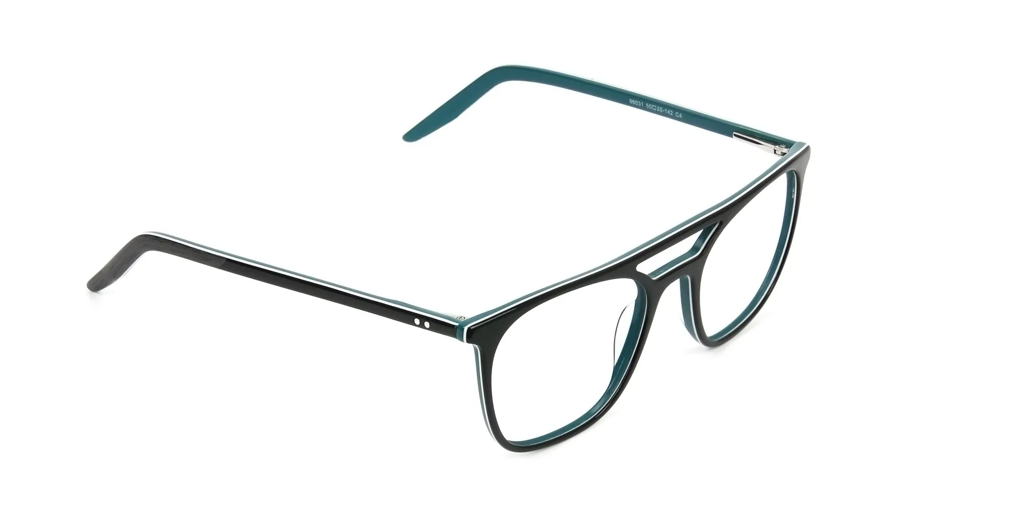 Black & Teal Pilot Spectacles - 2