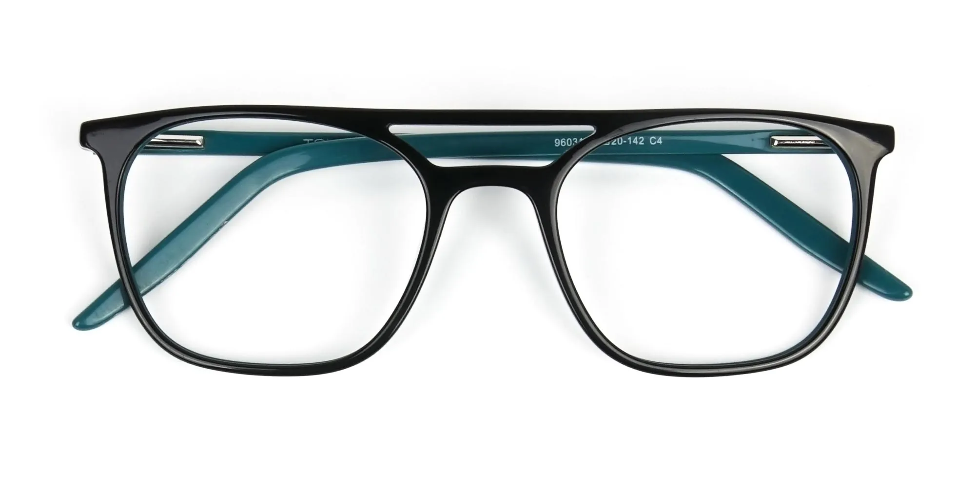 Black & Teal Pilot Spectacles - 2
