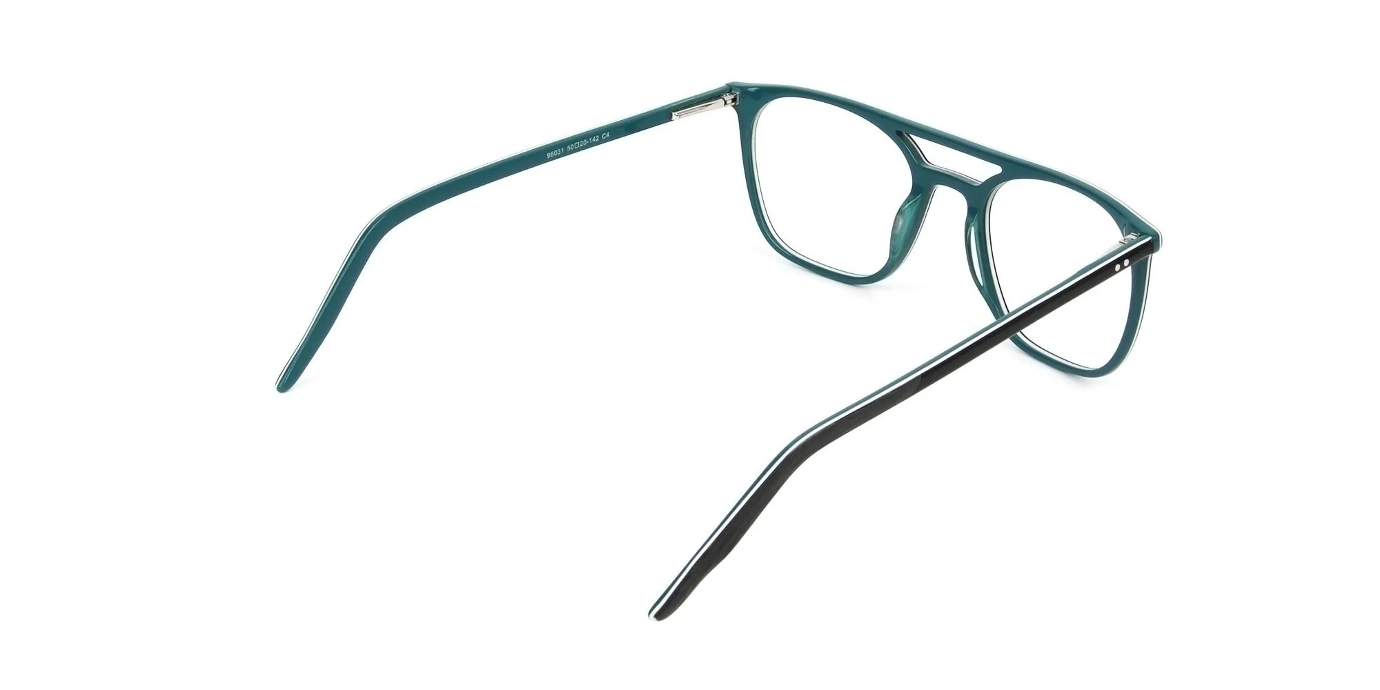 Black & Teal Pilot Spectacles - 2