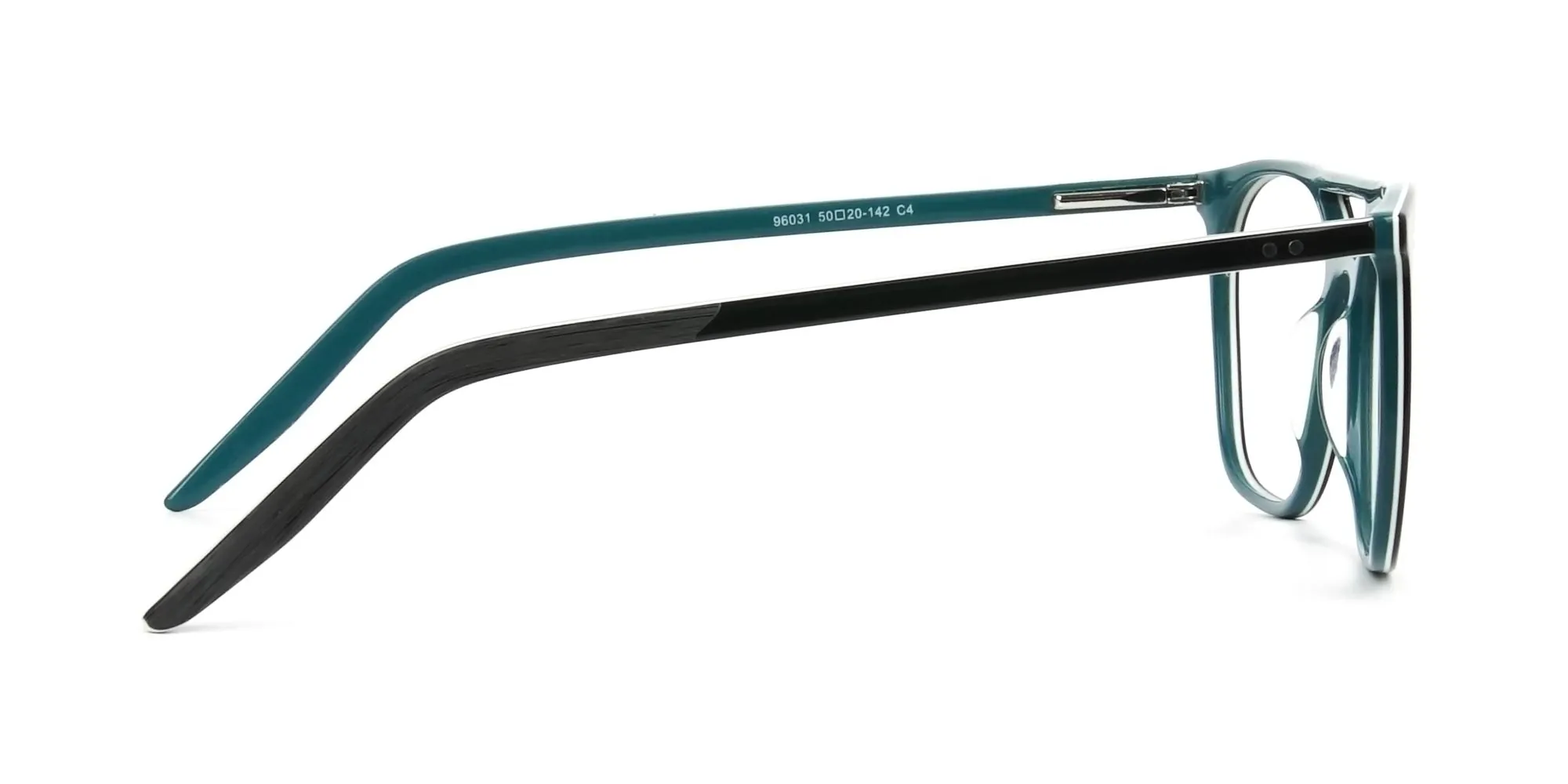 Black & Teal Pilot Spectacles - 2
