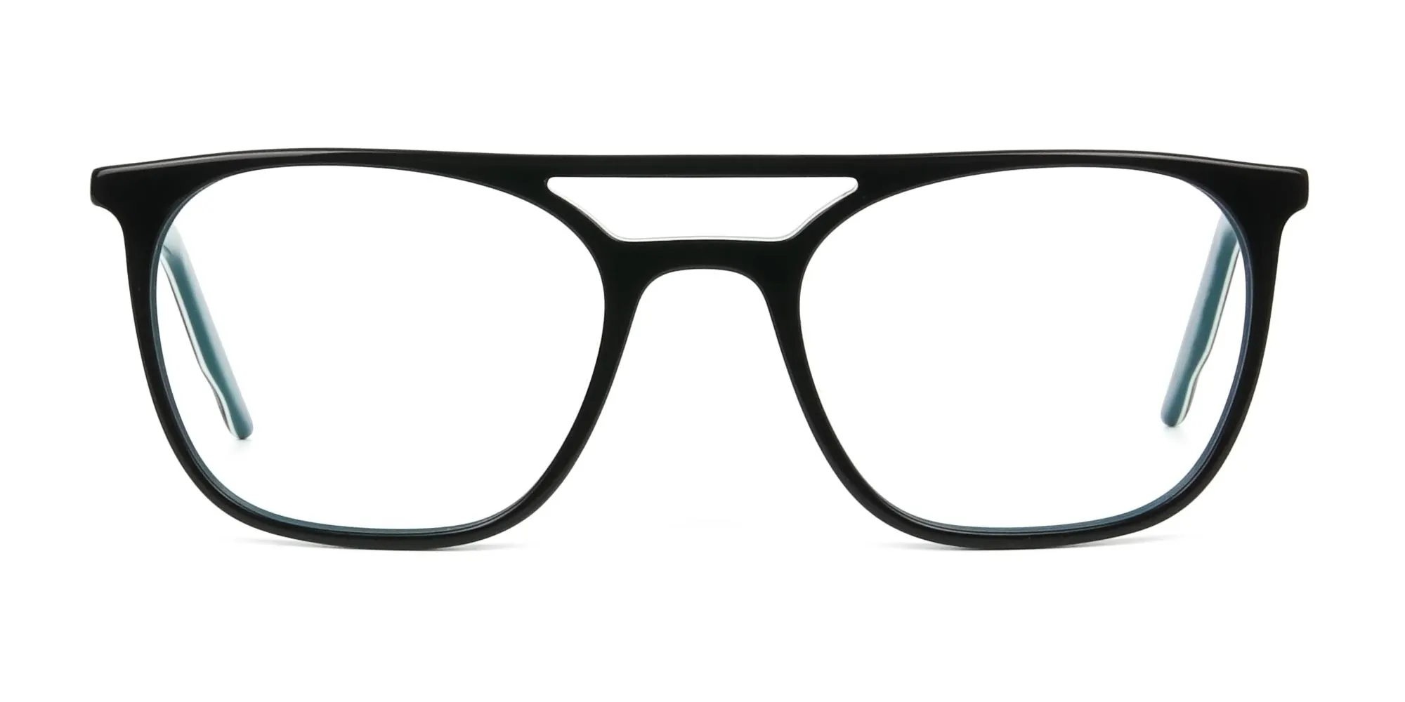 Black & Teal Pilot Spectacles - 2