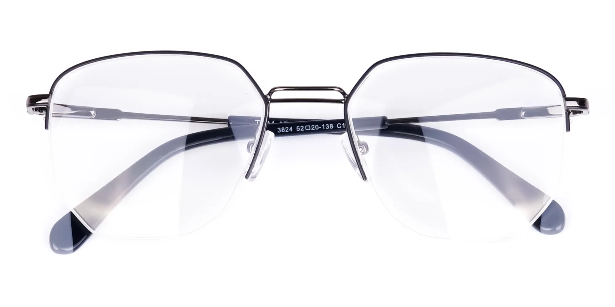 Black Gunmetal Geometric Pilot Glasses-2