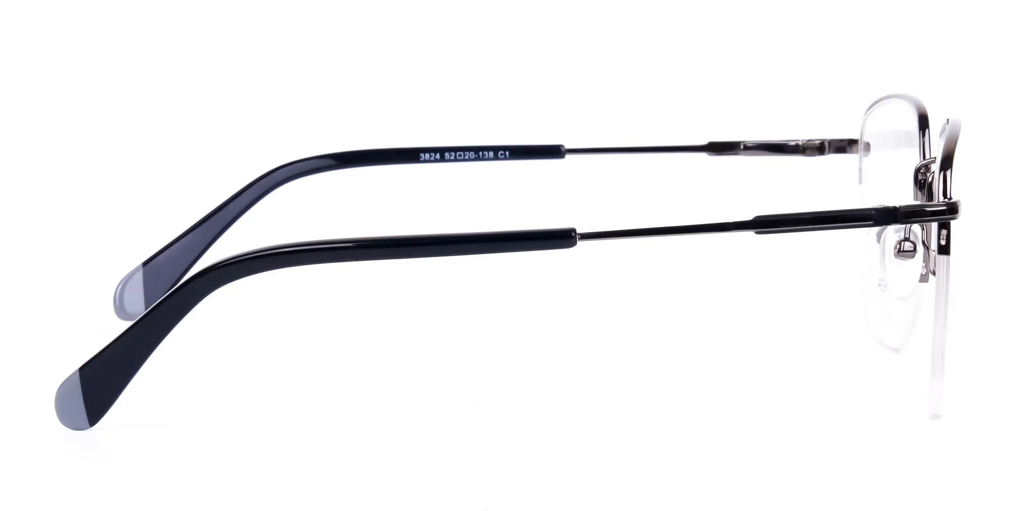 Black Gunmetal Geometric Pilot Glasses-2