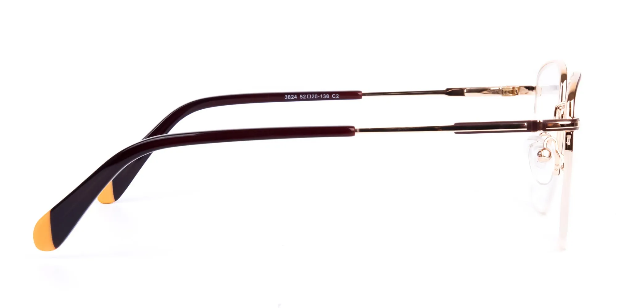 Brown Gold Geometric Pilot Glasses-2