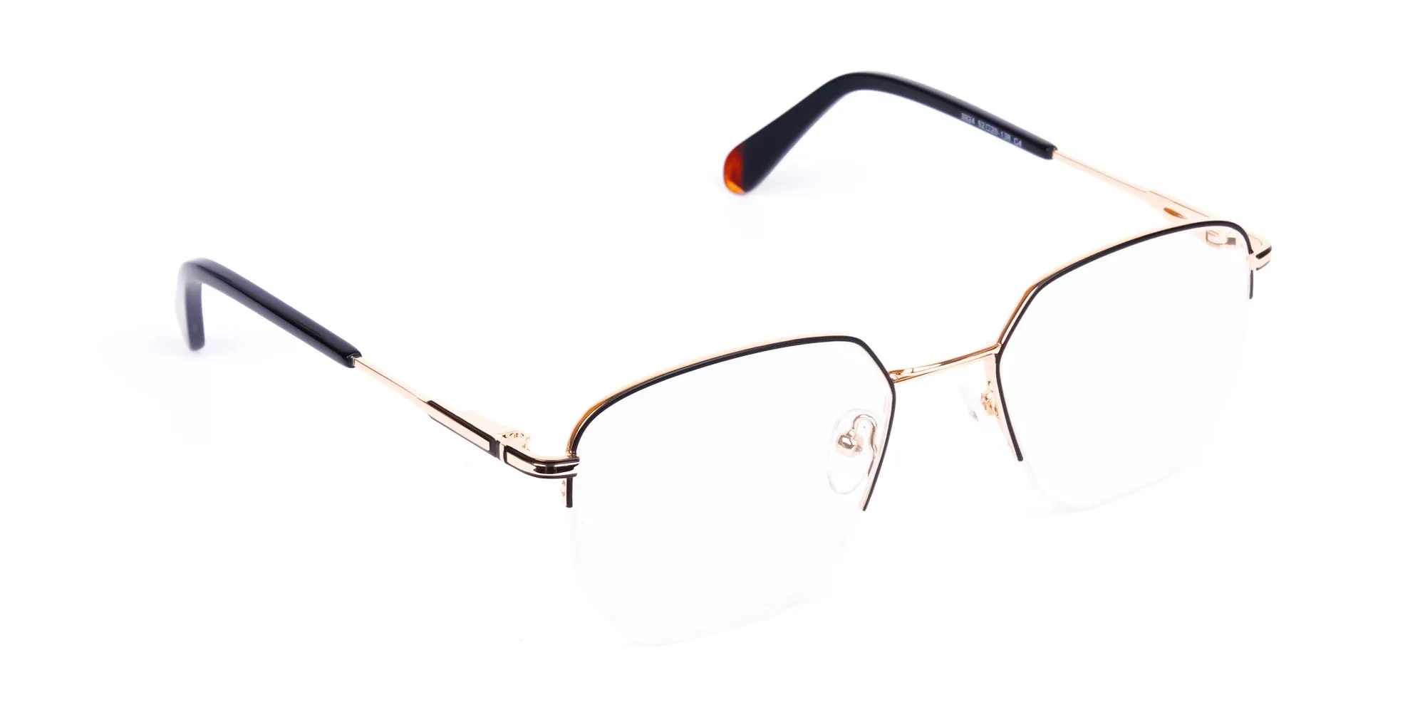 Black Gold Geometric Pilot Glasses-2