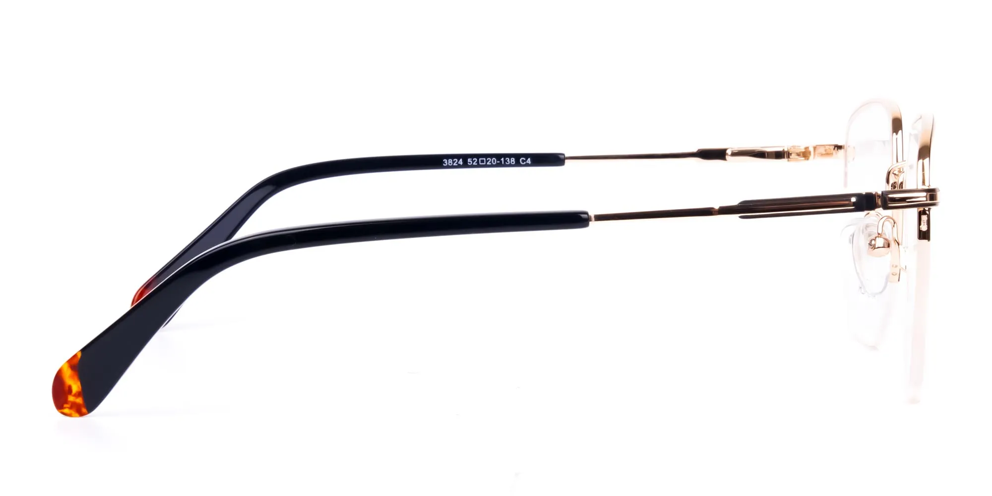 Black Gold Geometric Pilot Glasses-2