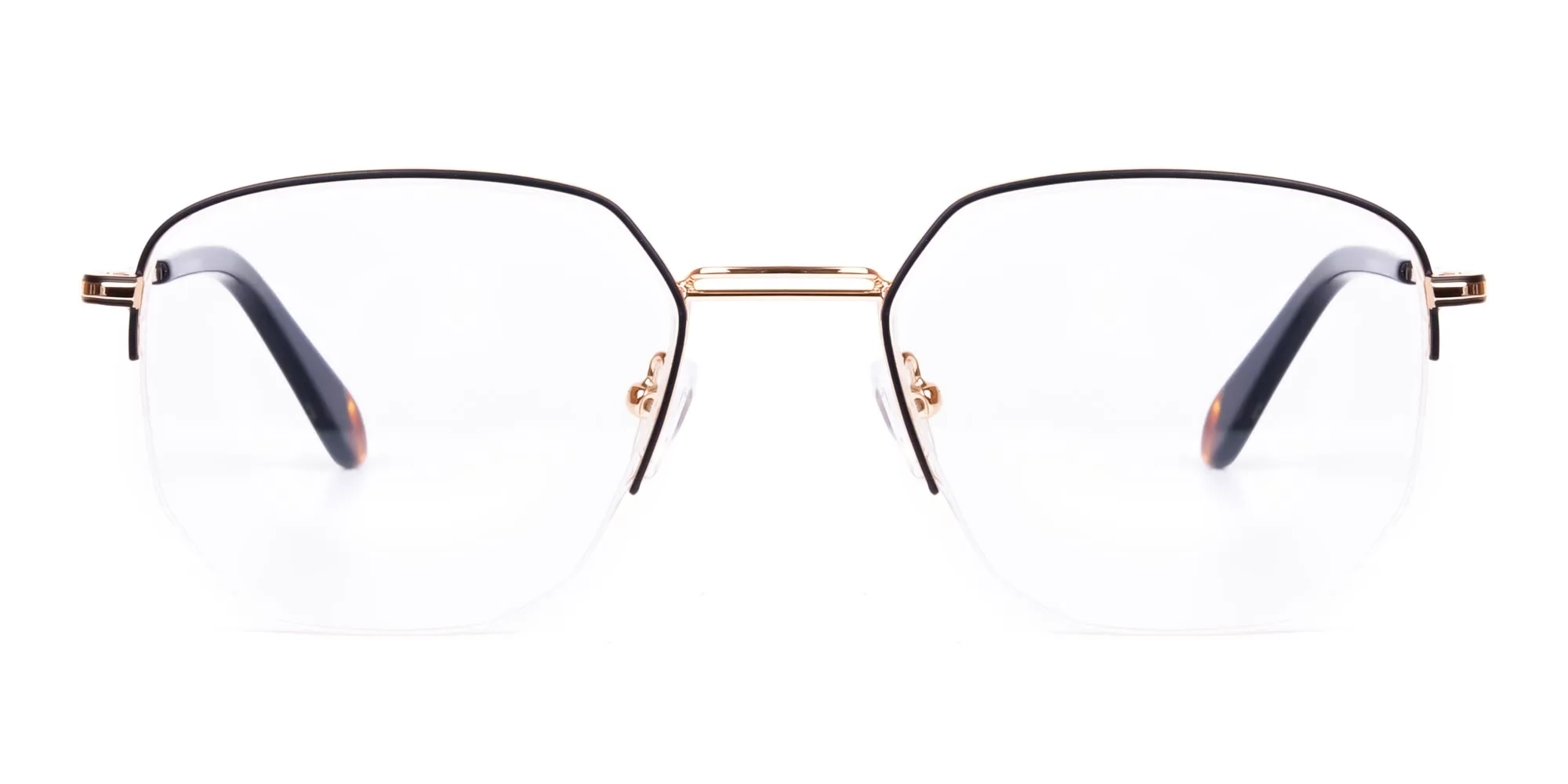 Black Gold Geometric Pilot Glasses-2