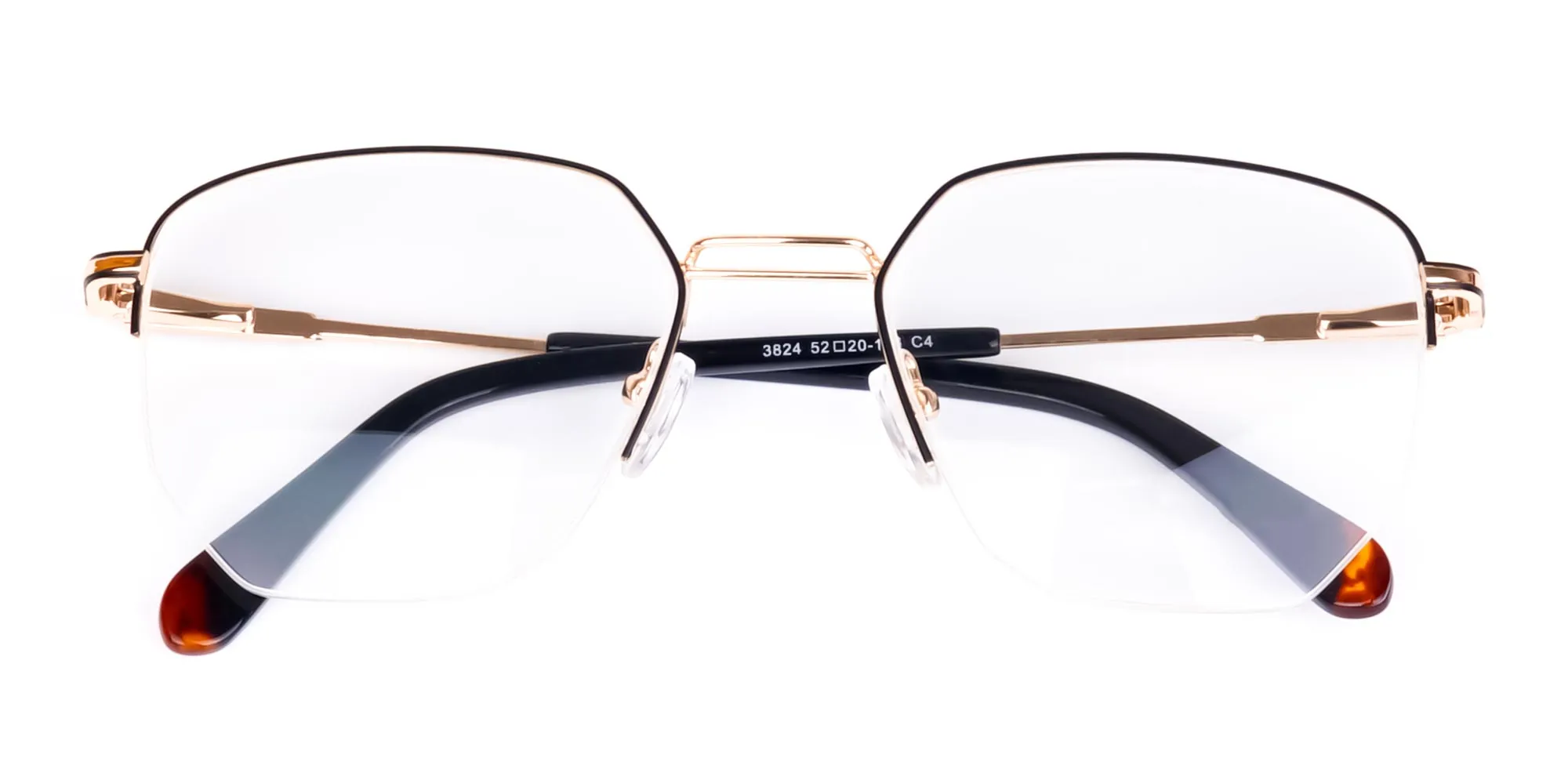 Black Gold Geometric Pilot Glasses-2
