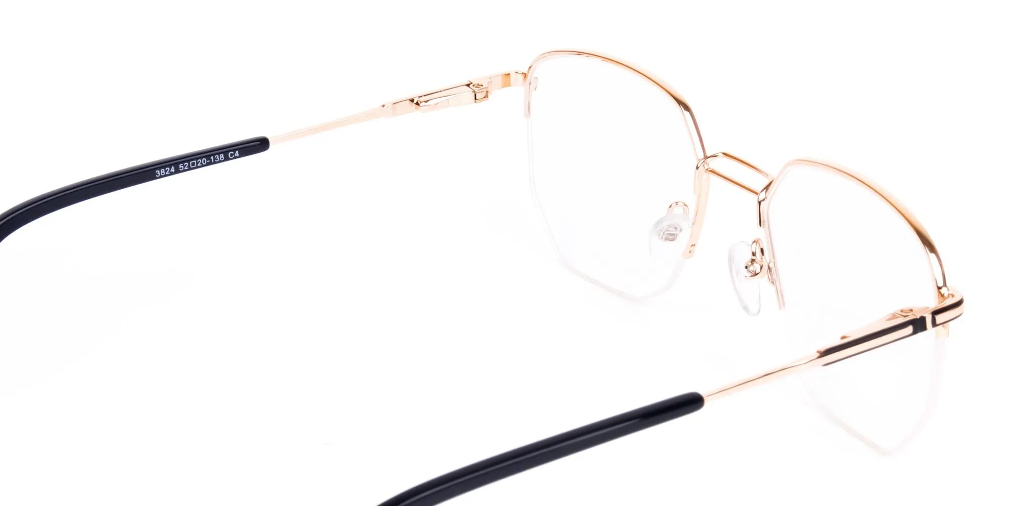 Black Gold Geometric Pilot Glasses-2