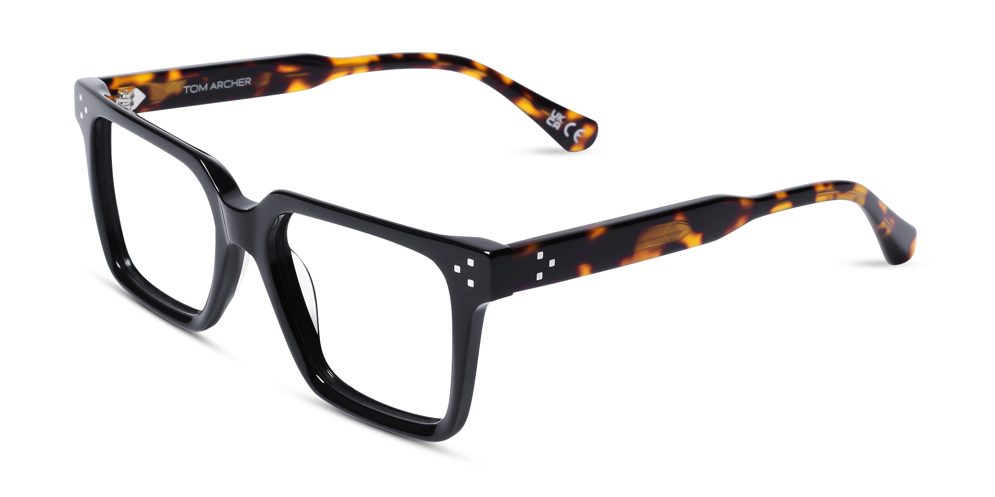 Black Square Acetate Eyeglasses For Men & Women 3