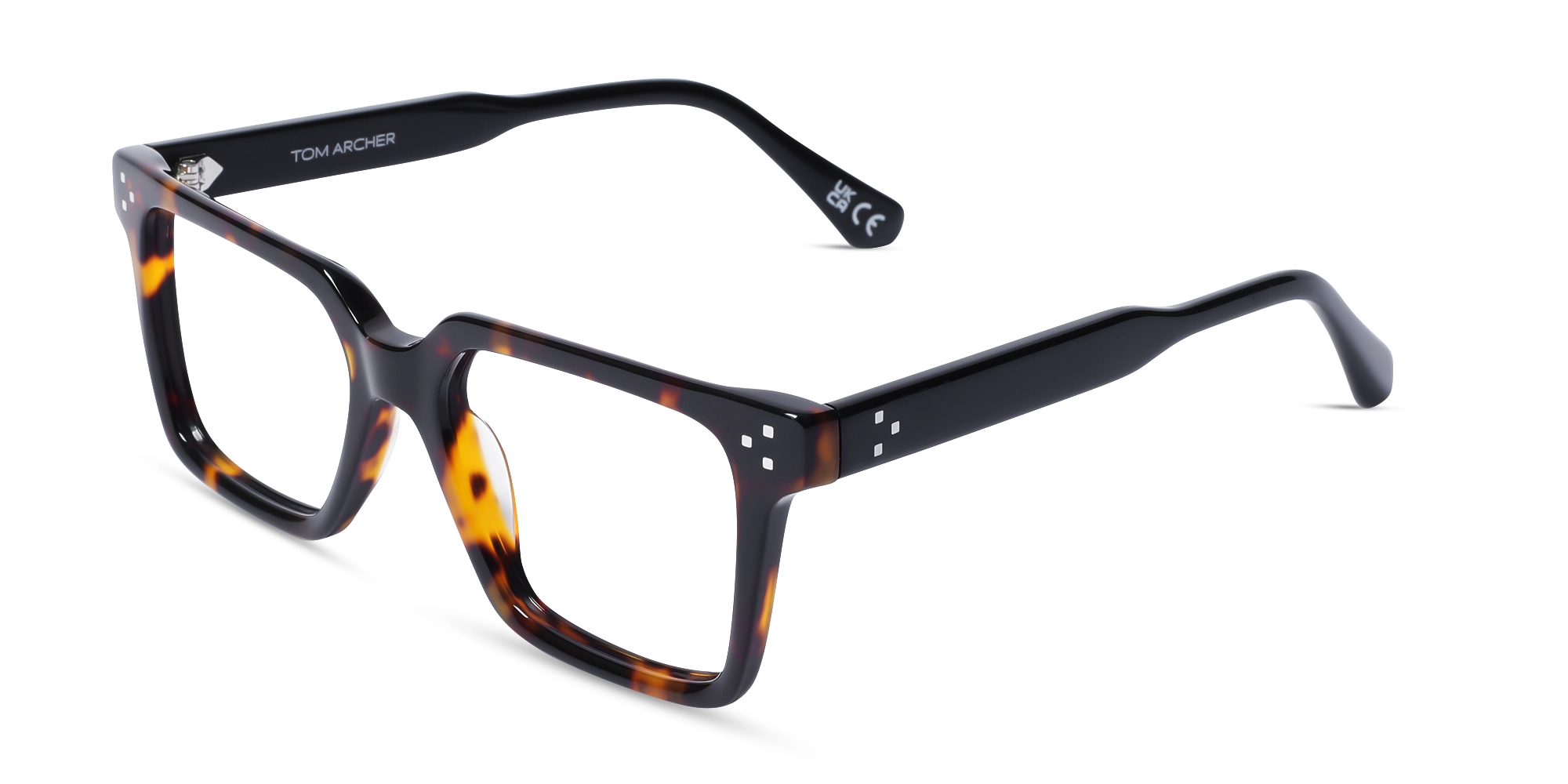 Dark Tortoise Acetate Square Eyeglasses 3