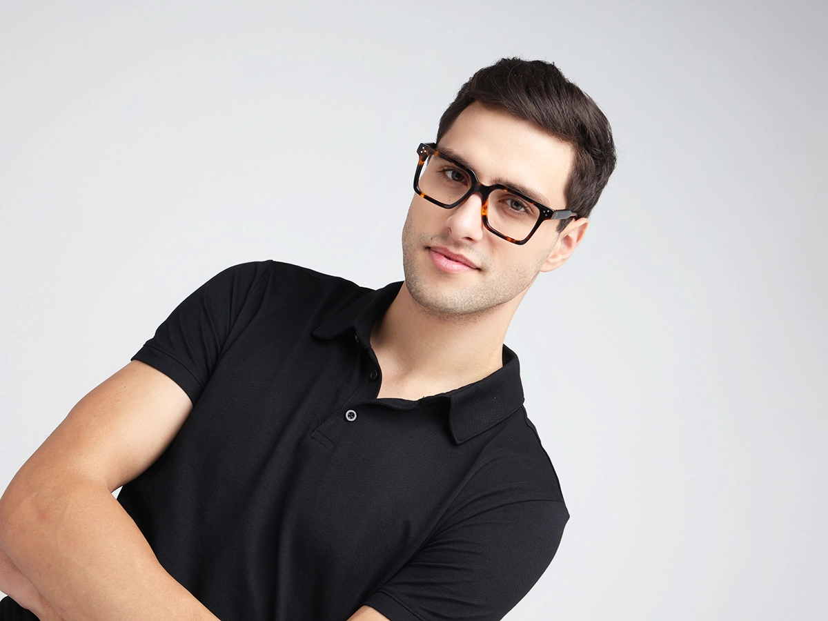 Dark Tortoise Acetate Square Eyeglasses 42