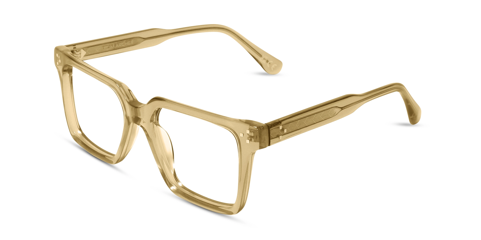 Crystal Dull Brown Acetate Square Eyeglasses 3