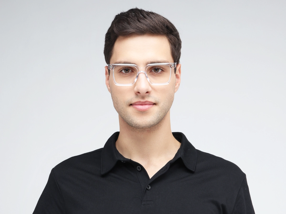 Crystal Clear Square Frame With Tortoise Temple 41