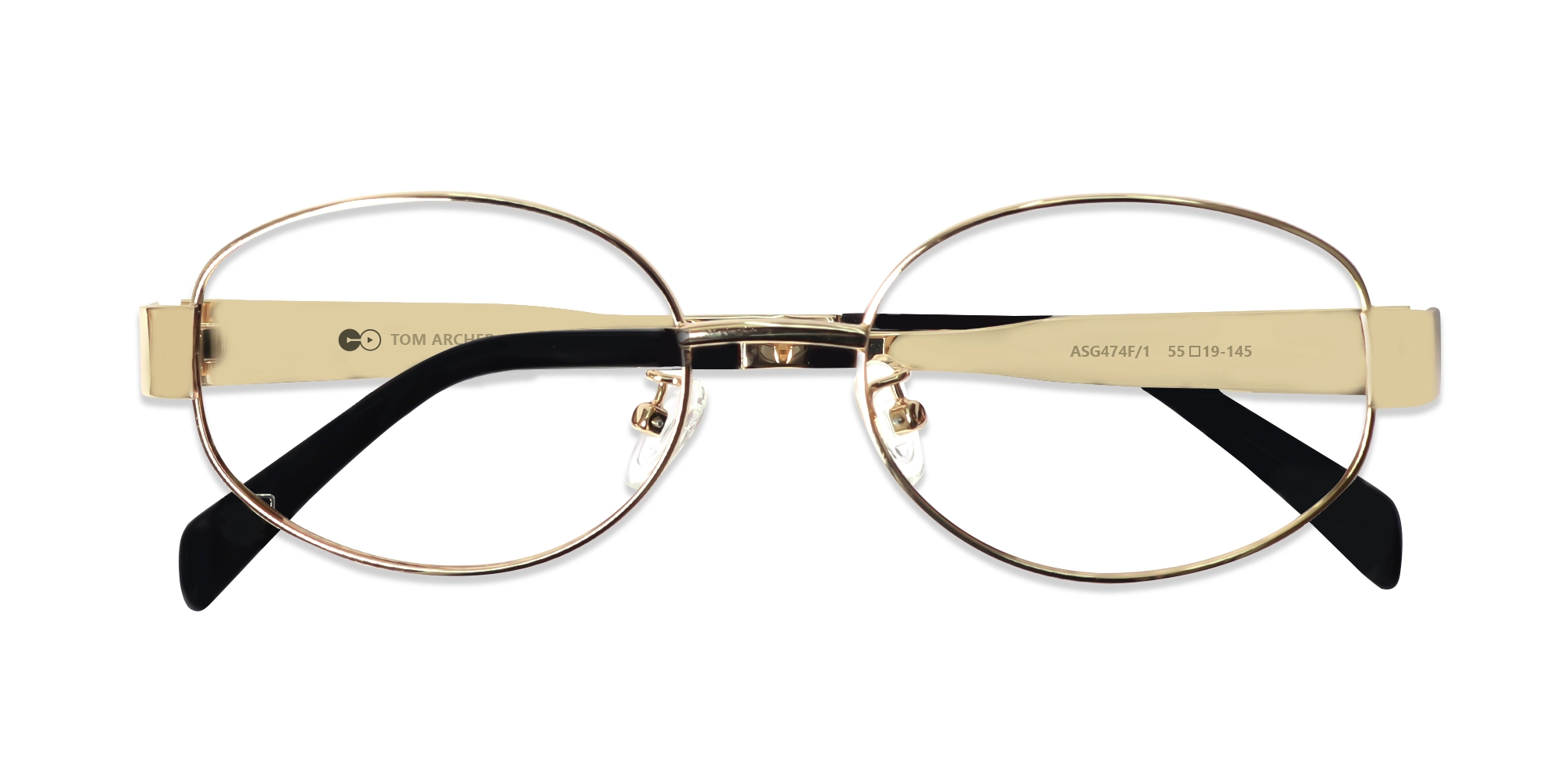 Champagne Gold Metal Oval Glasses-6