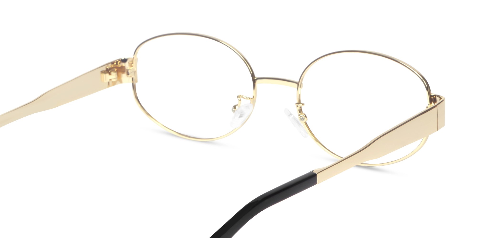 Champagne Gold Metal Oval Glasses-5