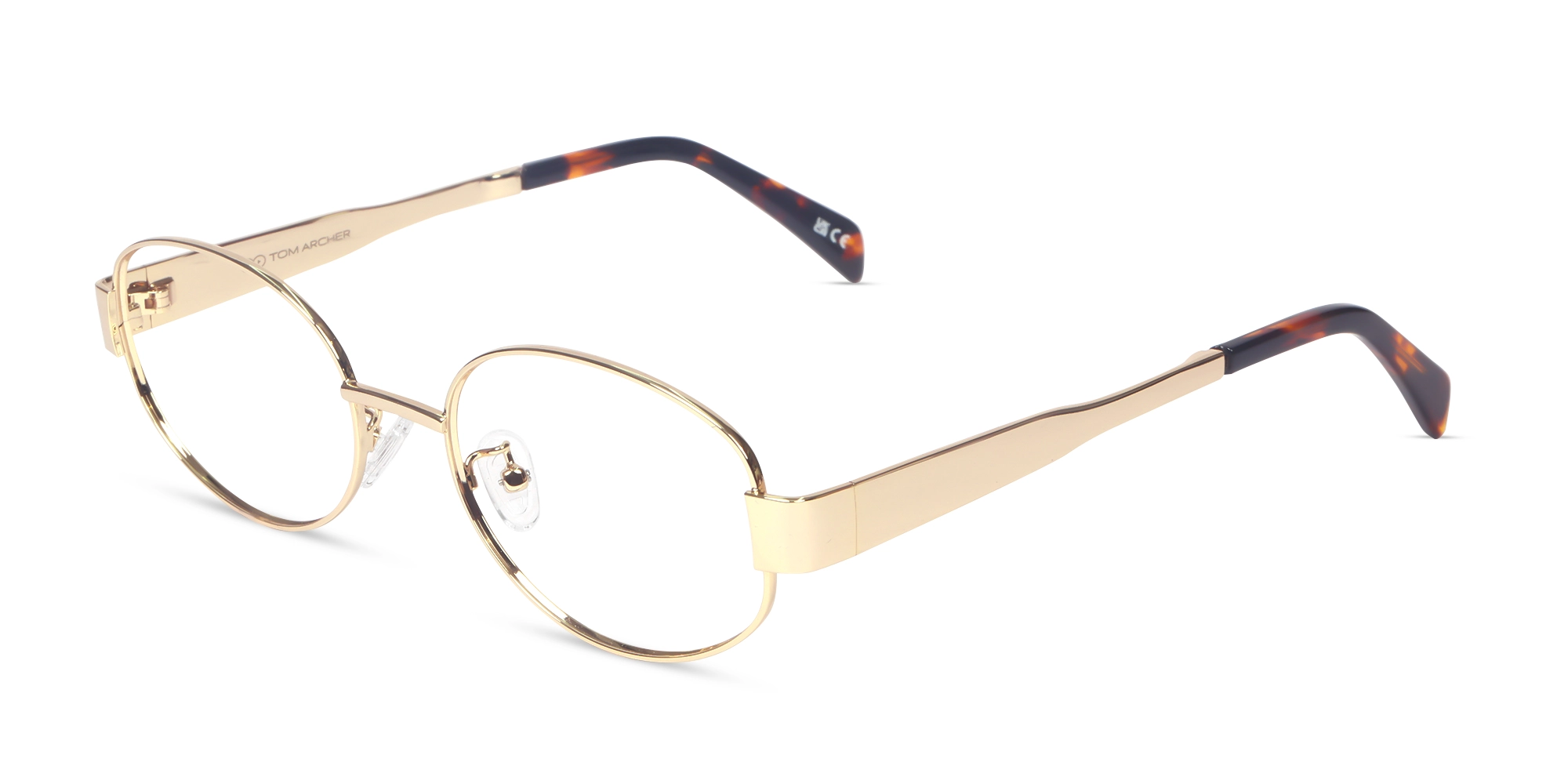 Gold Oval Metal Full-Rim Glasses-3 Gold Oval Metal Full-Rim Glasses-3