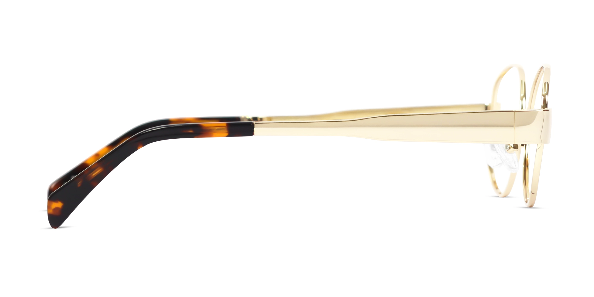 Gold Oval Metal Full-Rim Glasses-4