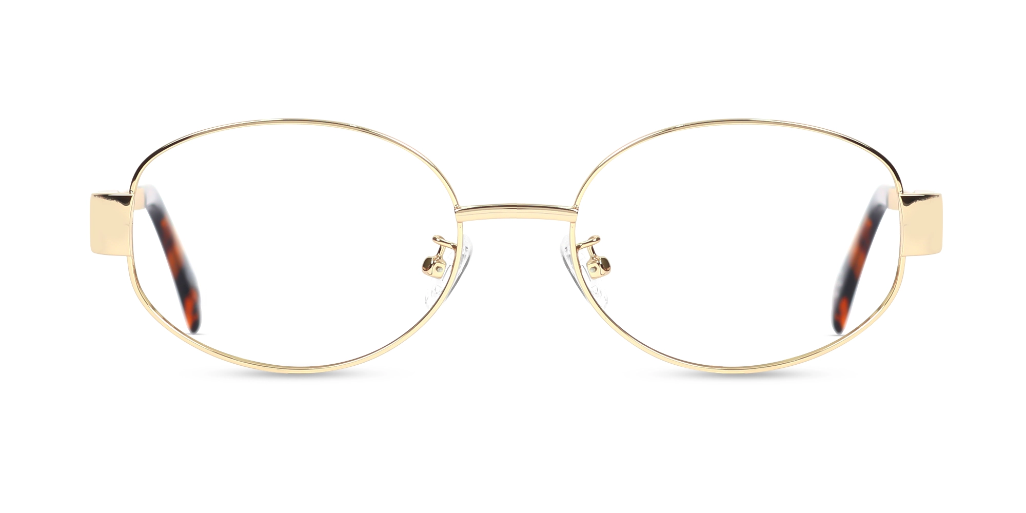 Gold Oval Metal Full-Rim Glasses-1 Gold Oval Metal Full-Rim Glasses-1