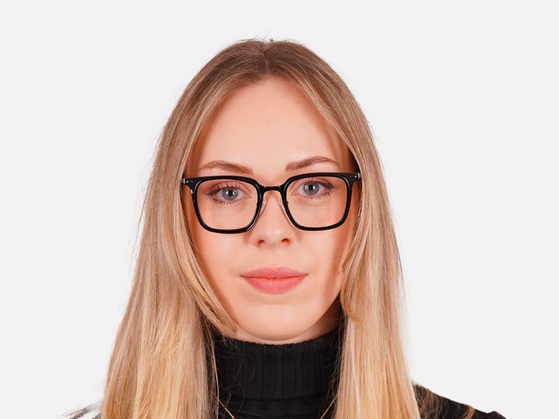 All Black Square Glasses-54