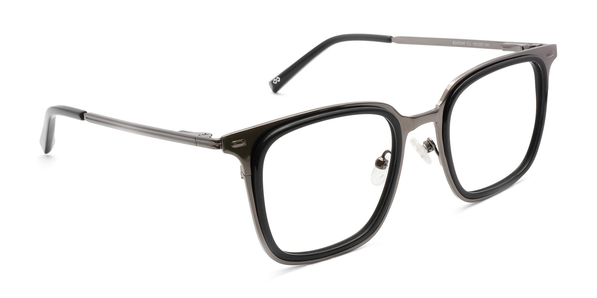 All Black Square Glasses-2