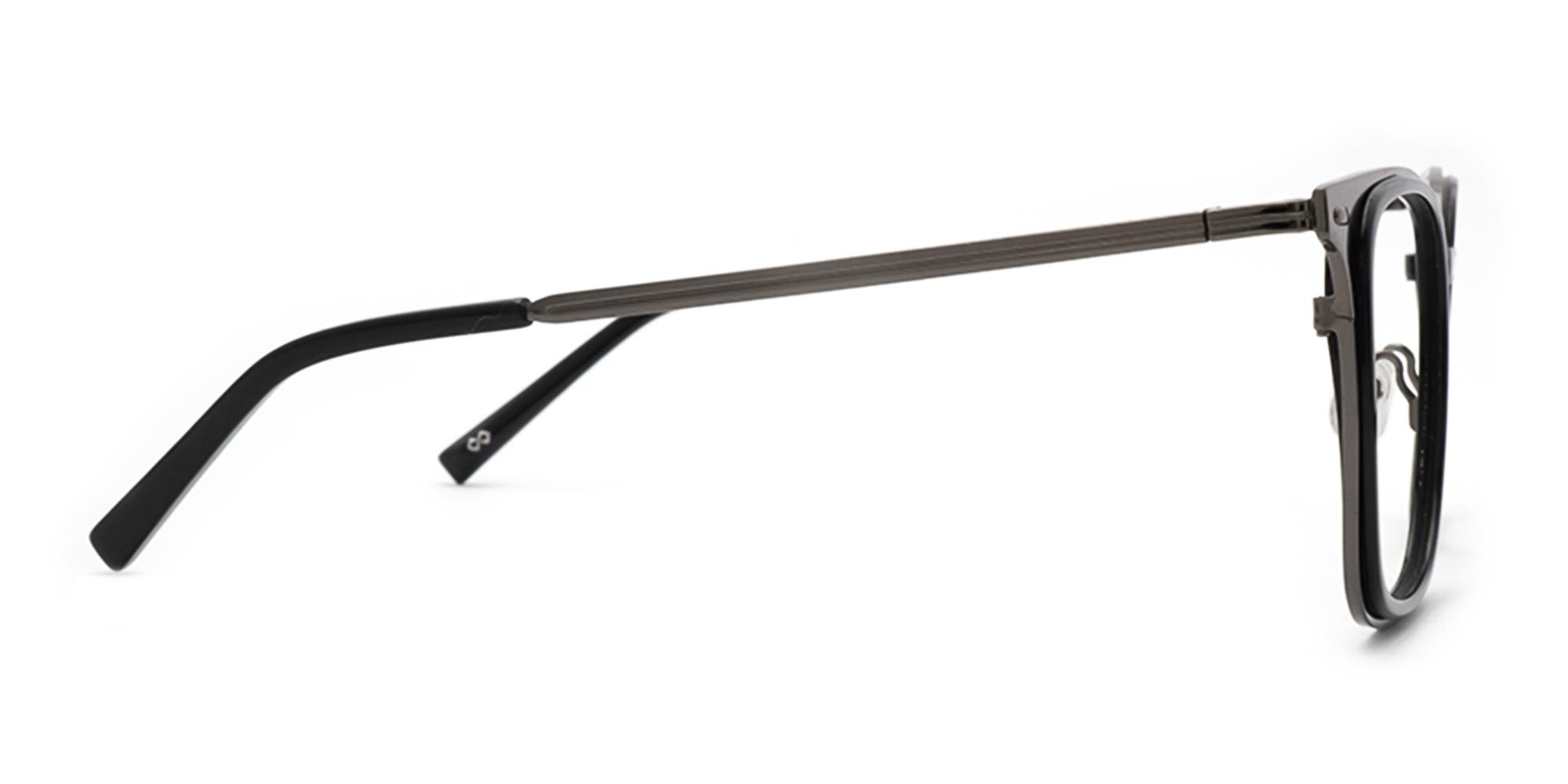 All Black Square Glasses-4