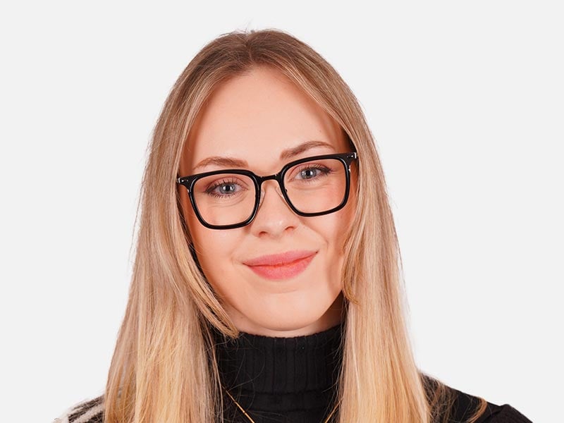 All Black Square Glasses-56