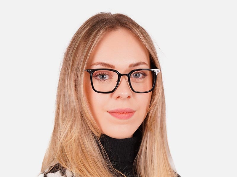 All Black Square Glasses-53