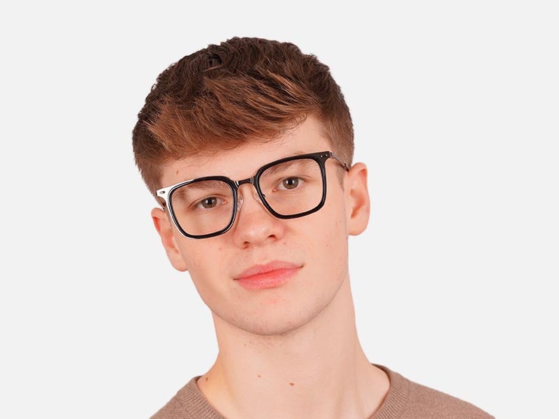 All Black Square Glasses-42