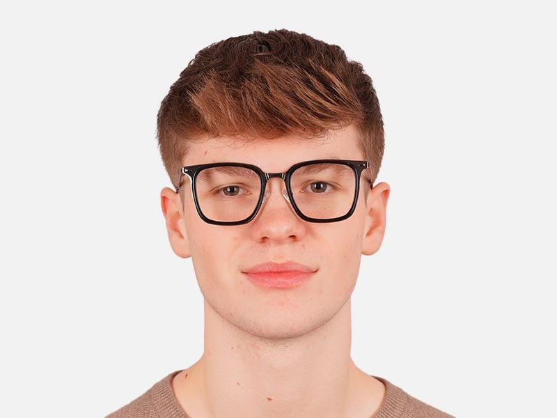 All Black Square Glasses-43