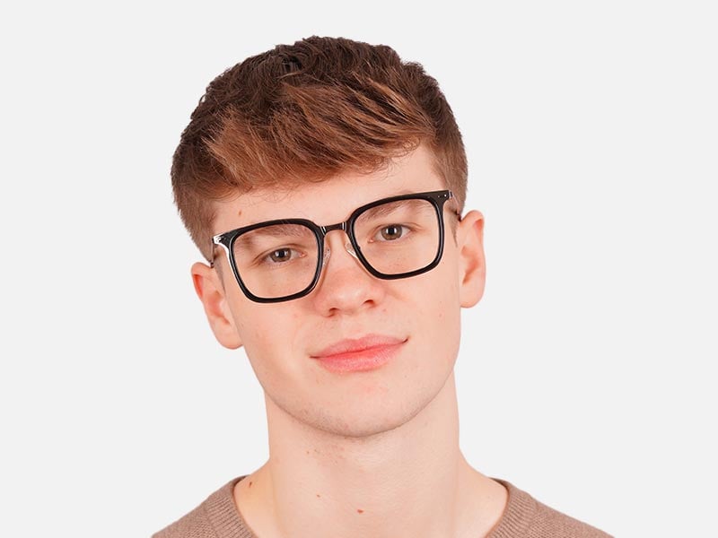 All Black Square Glasses-45