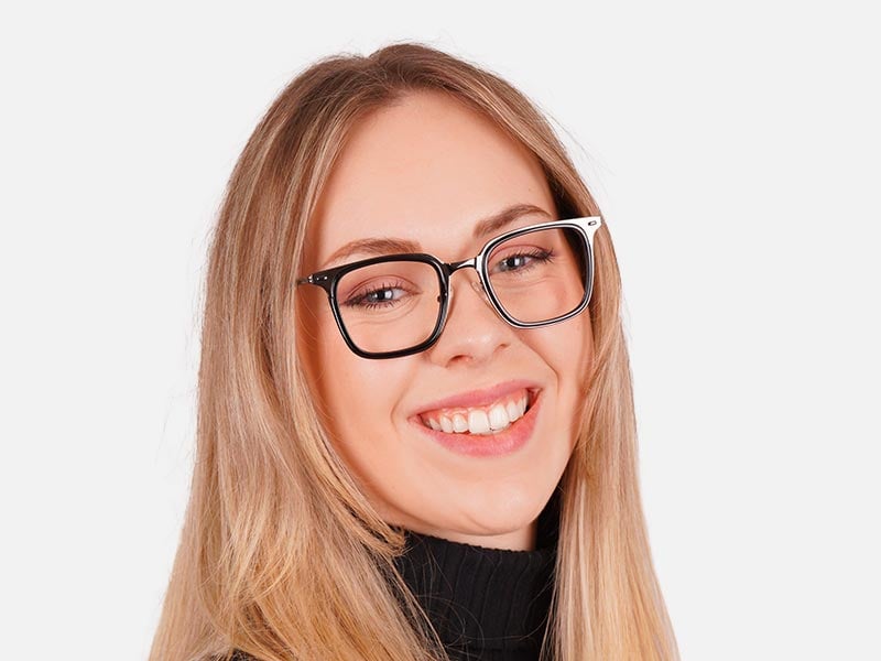 All Black Square Glasses-52