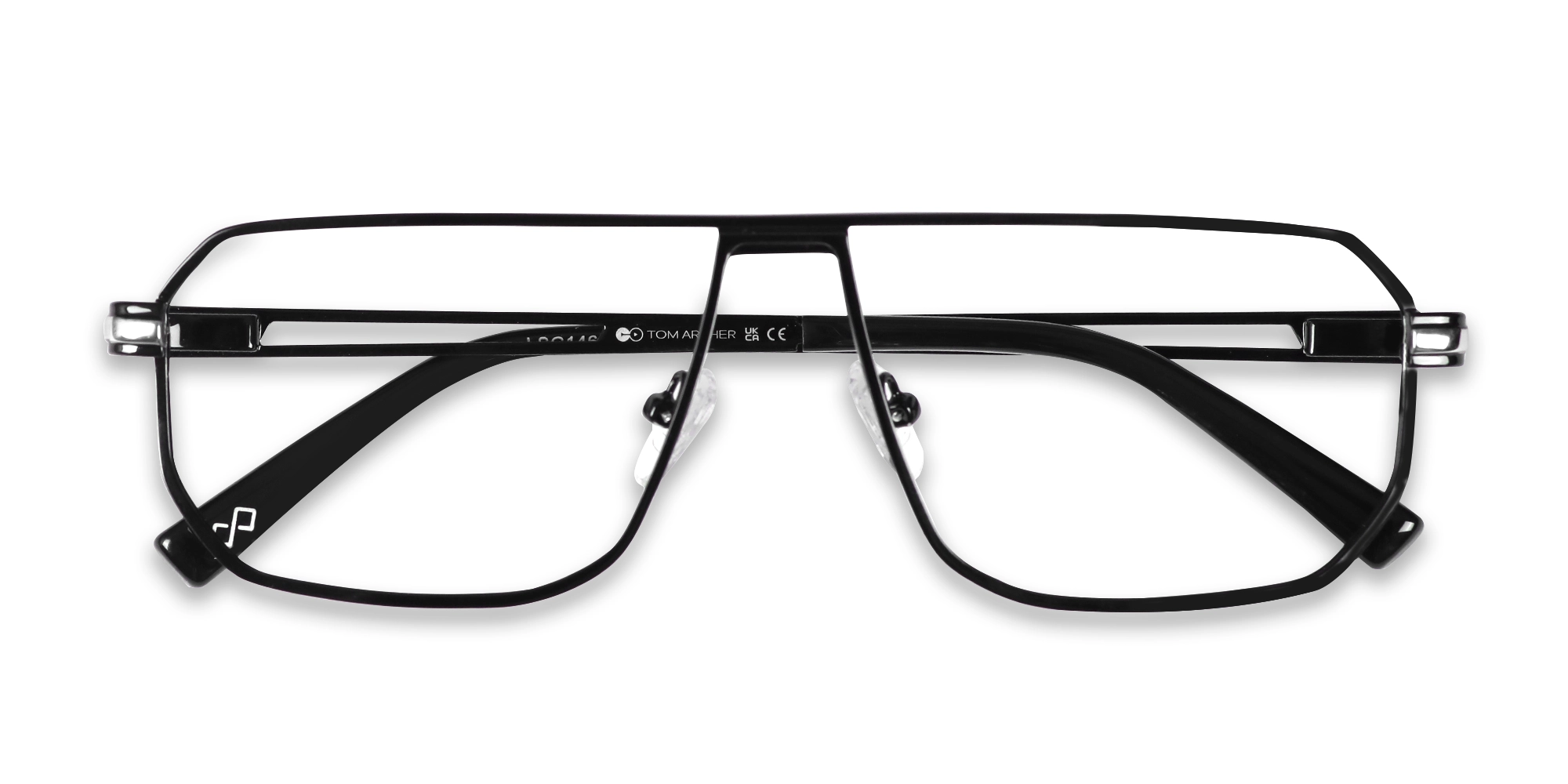 Metal Black Pilot Rectangle Glasses-6