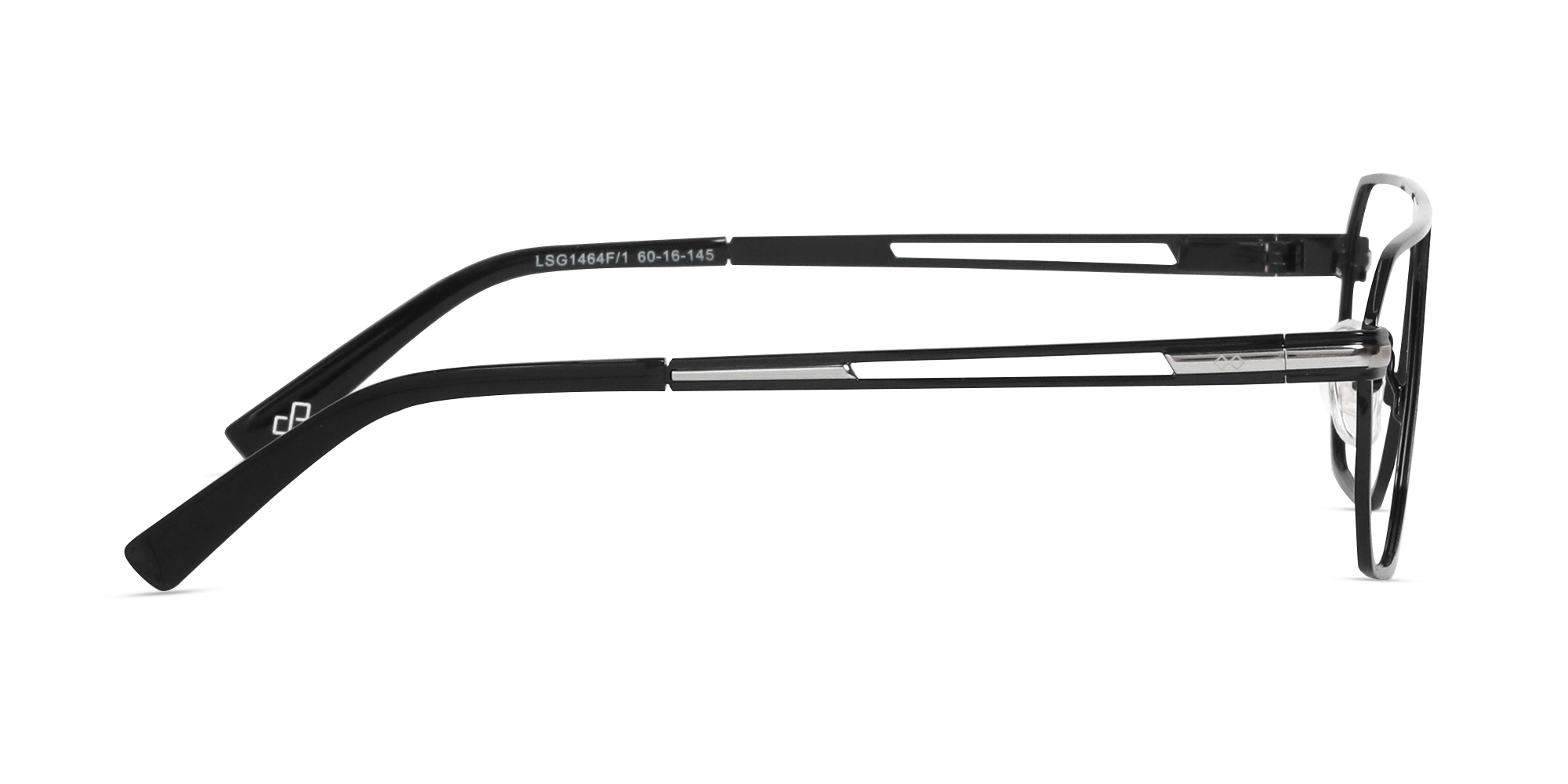 Metal Black Pilot Rectangle Glasses-4