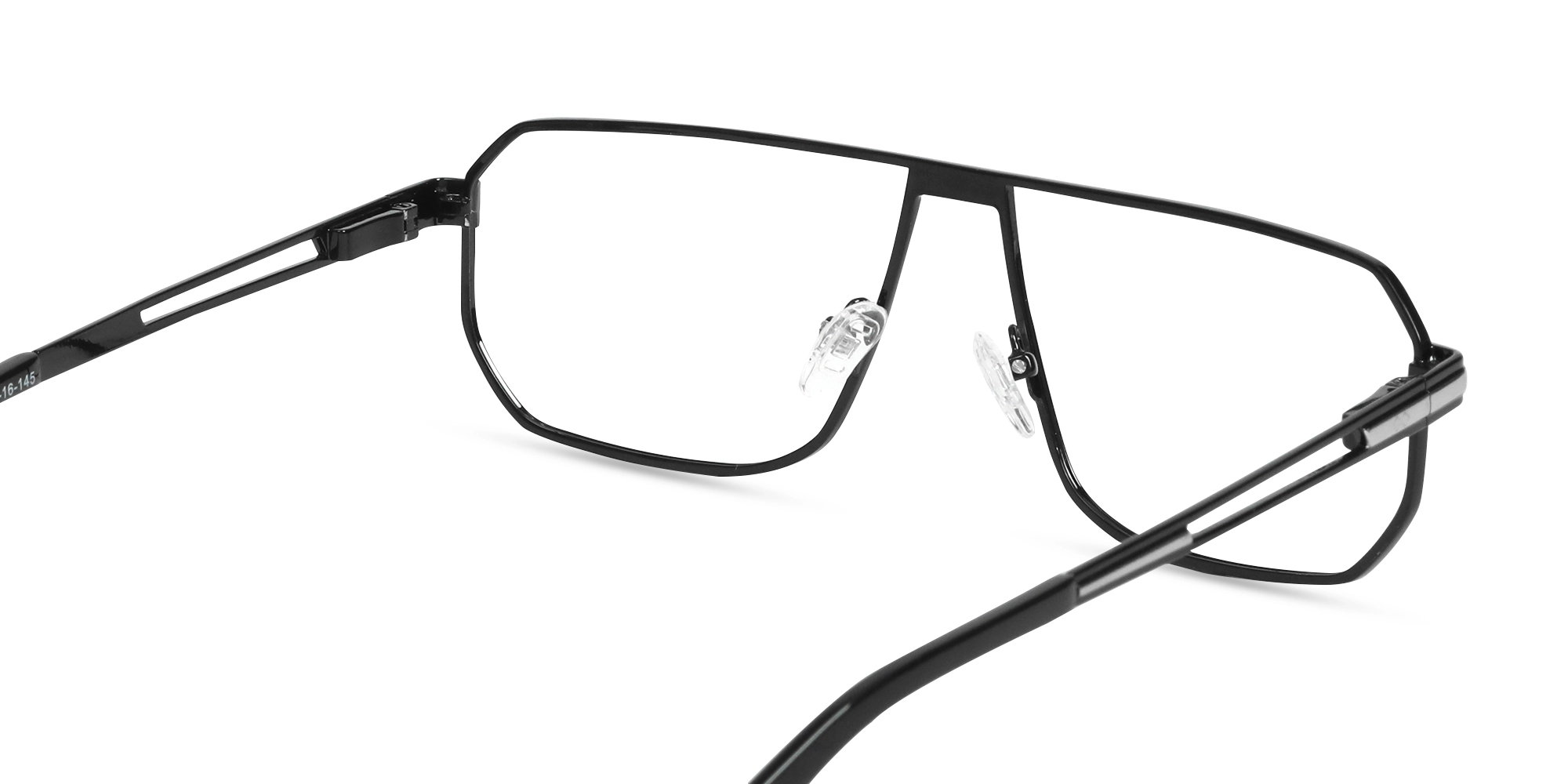 Metal Black Pilot Rectangle Glasses-5