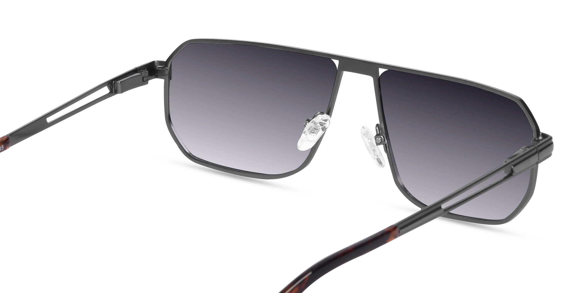 Matte Gunmetal Pilot Flat Top Sunglasses-5