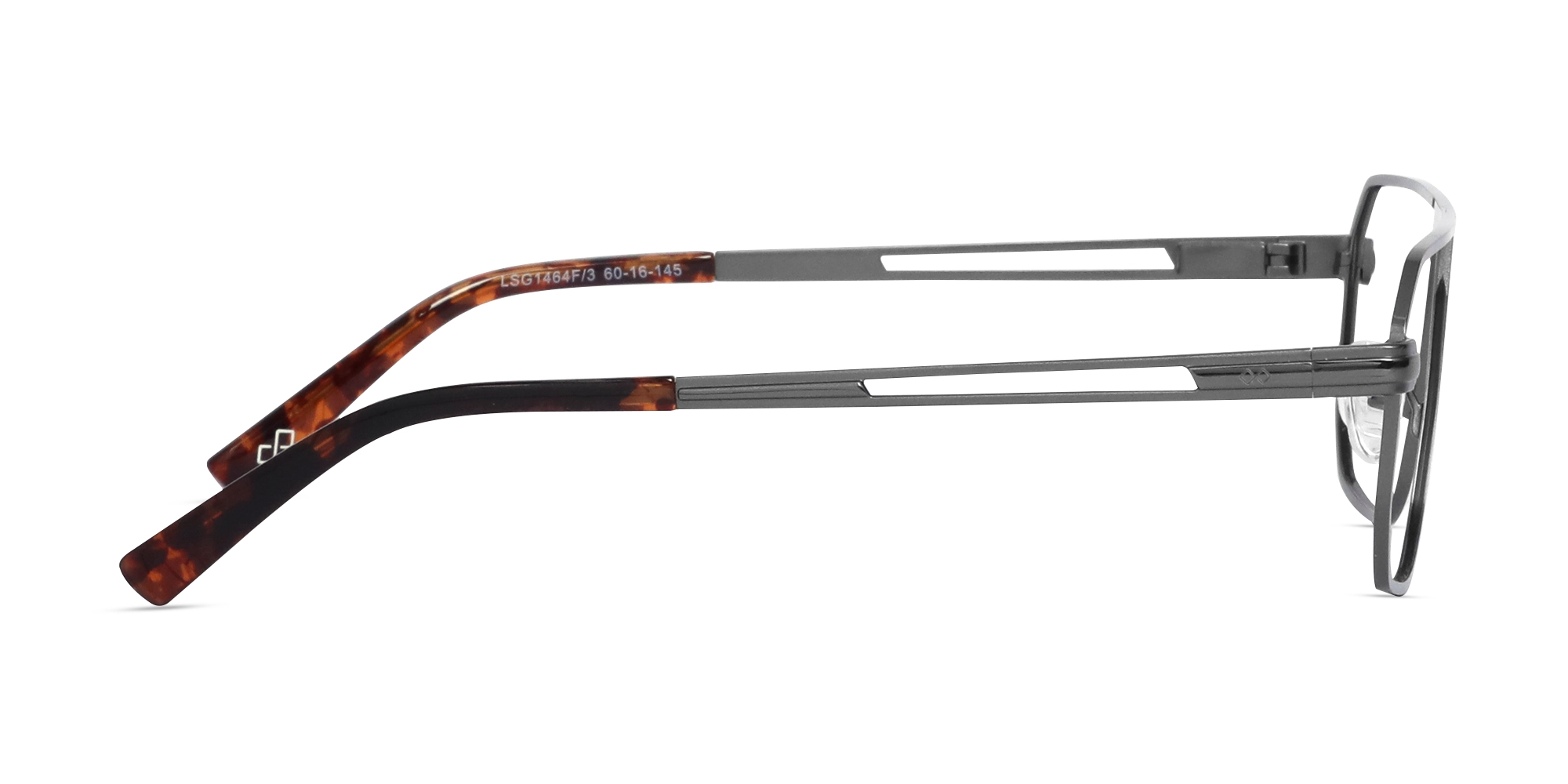 Matte Gunmetal Pilot Rectangle Glasses-4